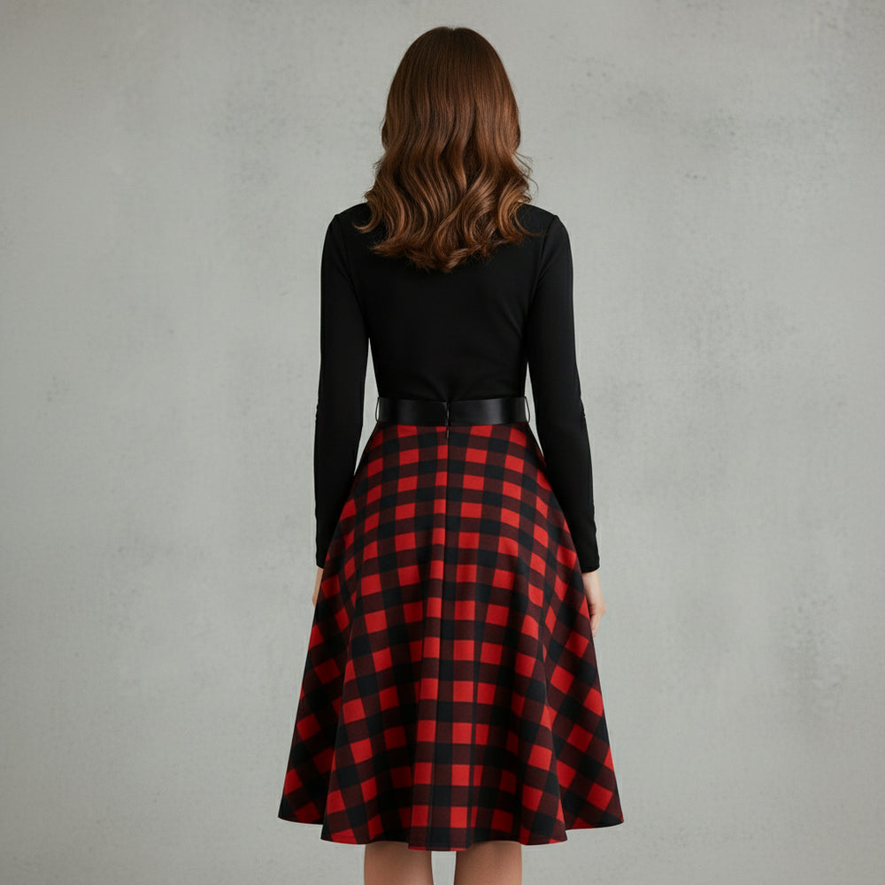 Damen Schwingkleid Langarm | Weihnachten | Elegant