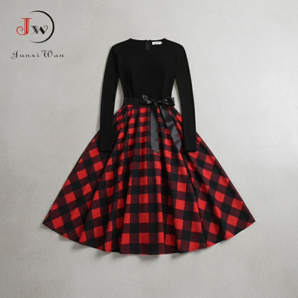 Damen Schwingkleid Langarm | Weihnachten | Elegant