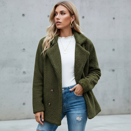 Lässige Damen Fleecejacke | Oversize | Herbst