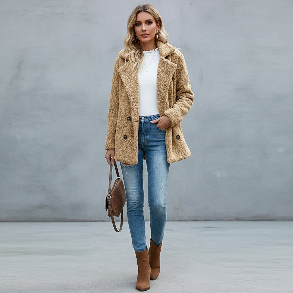 Lässige Damen Fleecejacke | Oversize | Herbst