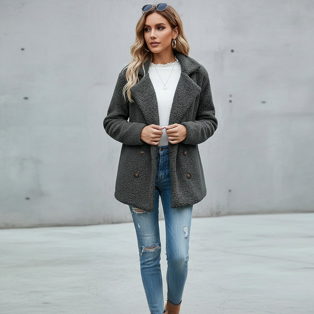Lässige Damen Fleecejacke | Oversize | Herbst