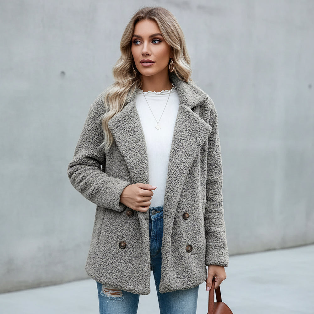 Lässige Damen Fleecejacke | Oversize | Herbst