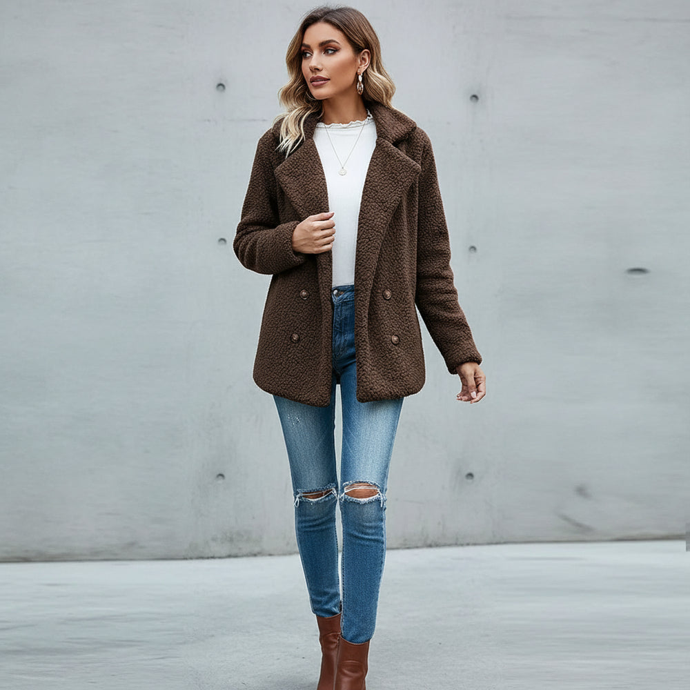 Lässige Damen Fleecejacke | Oversize | Herbst