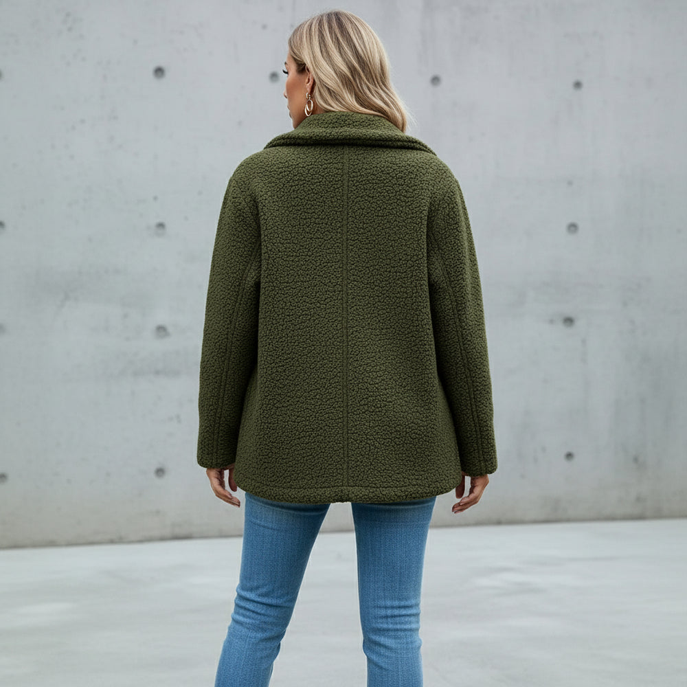 Lässige Damen Fleecejacke | Oversize | Herbst