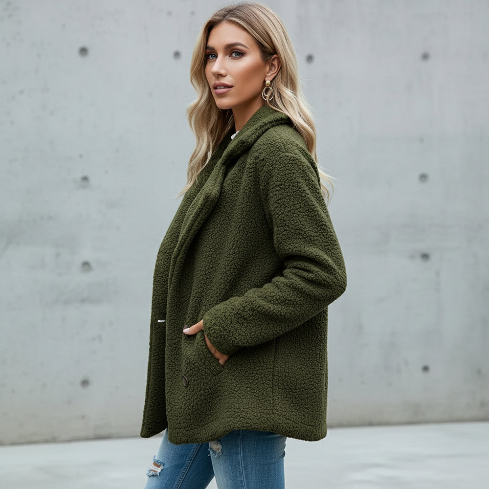 Lässige Damen Fleecejacke | Oversize | Herbst