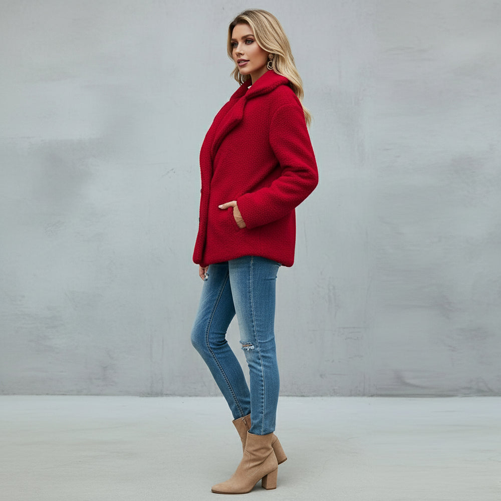Lässige Damen Fleecejacke | Oversize | Herbst