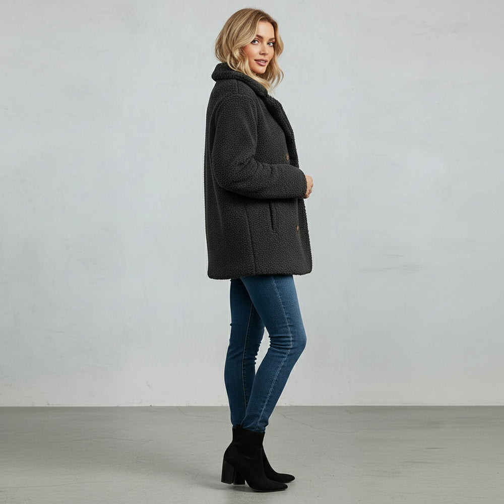 Lässige Damen Fleecejacke | Oversize | Herbst