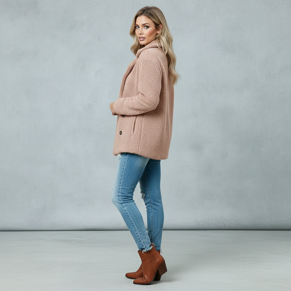 Lässige Damen Fleecejacke | Oversize | Herbst