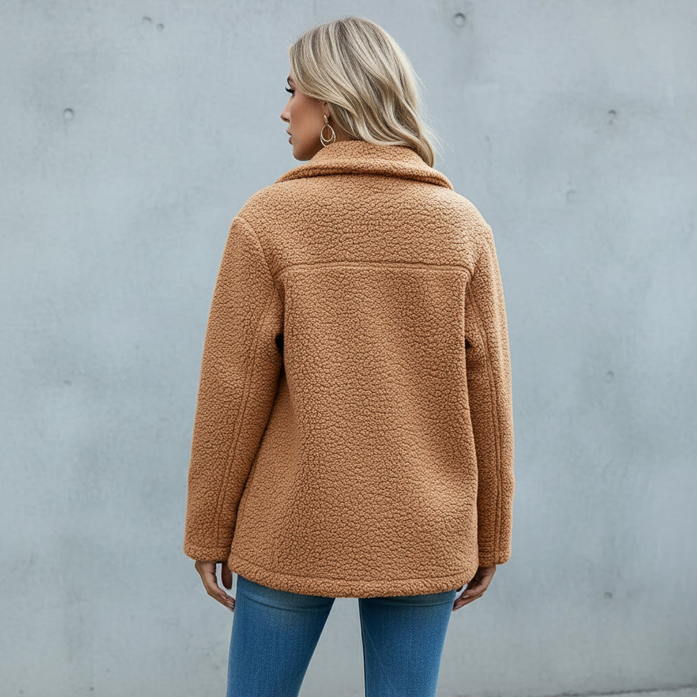 Lässige Damen Fleecejacke | Oversize | Herbst