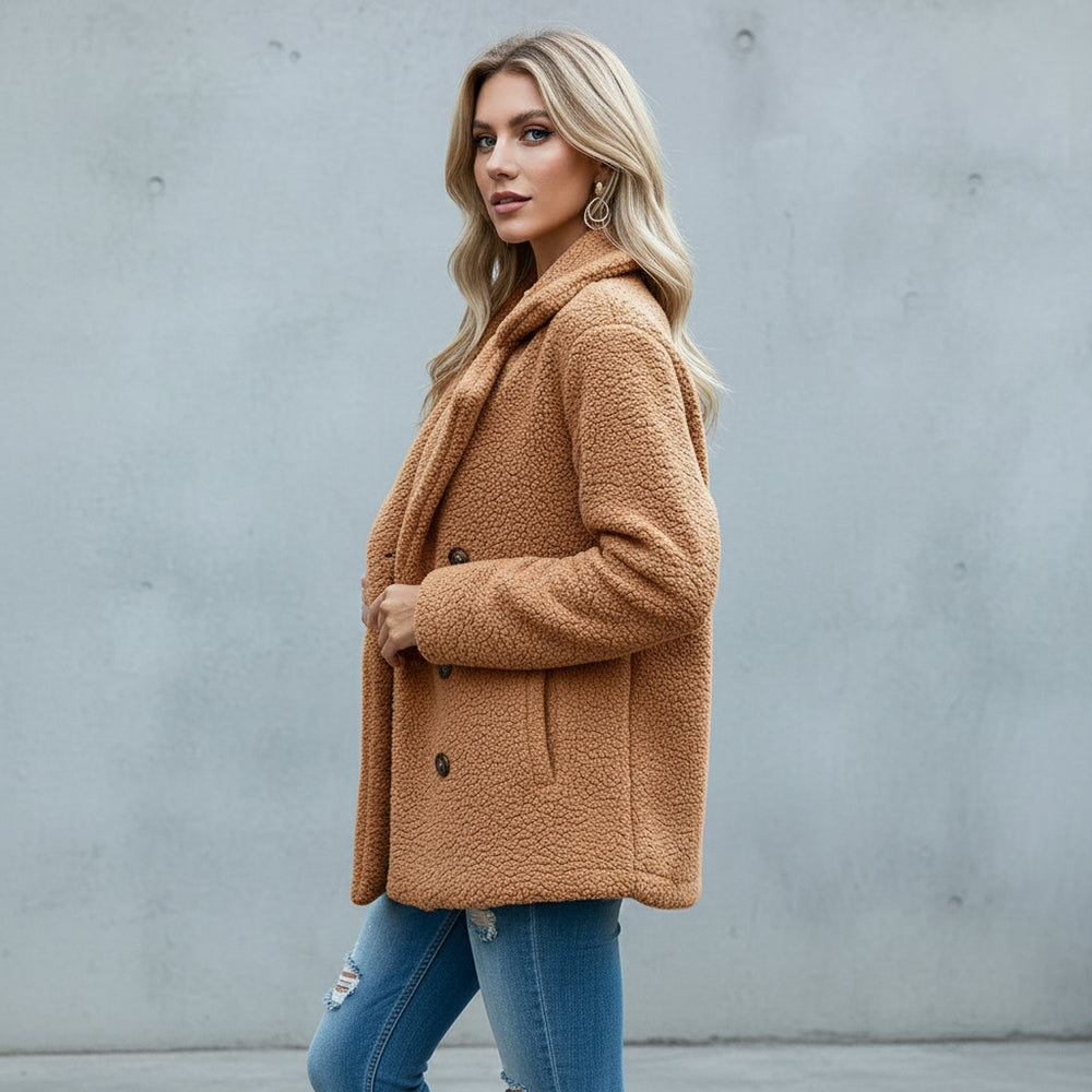 Lässige Damen Fleecejacke | Oversize | Herbst