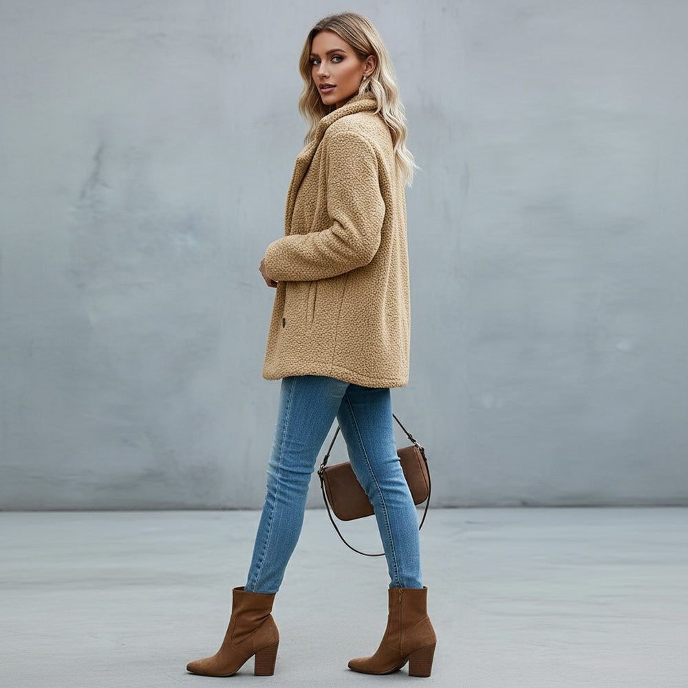 Lässige Damen Fleecejacke | Oversize | Herbst