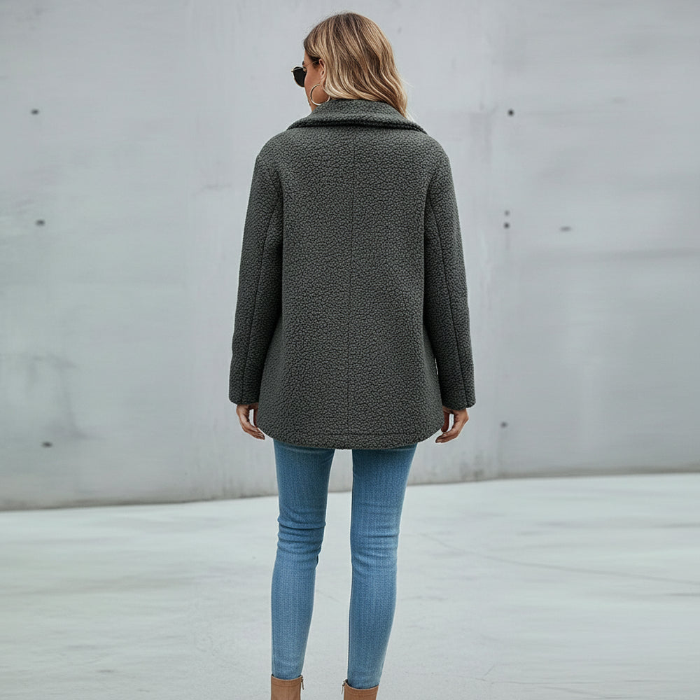 Lässige Damen Fleecejacke | Oversize | Herbst