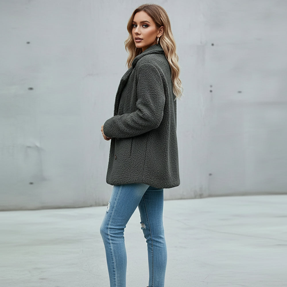 Lässige Damen Fleecejacke | Oversize | Herbst
