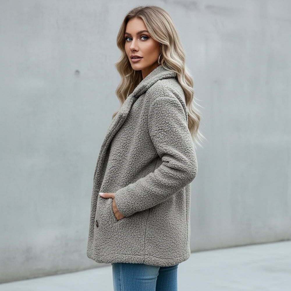 Lässige Damen Fleecejacke | Oversize | Herbst