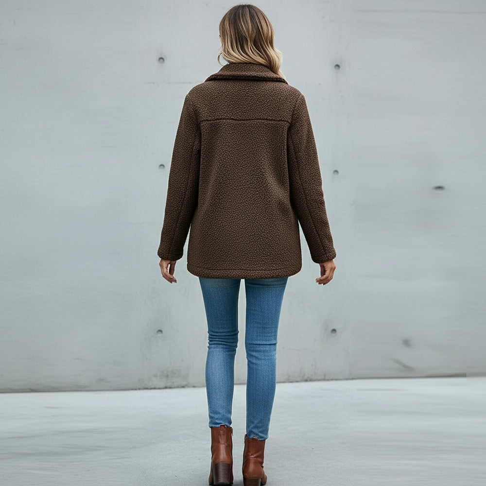 Lässige Damen Fleecejacke | Oversize | Herbst