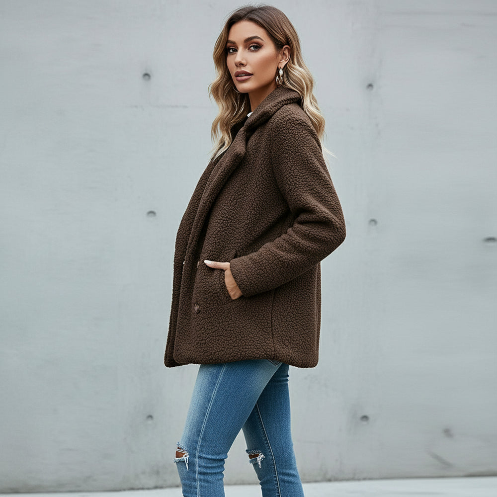 Lässige Damen Fleecejacke | Oversize | Herbst