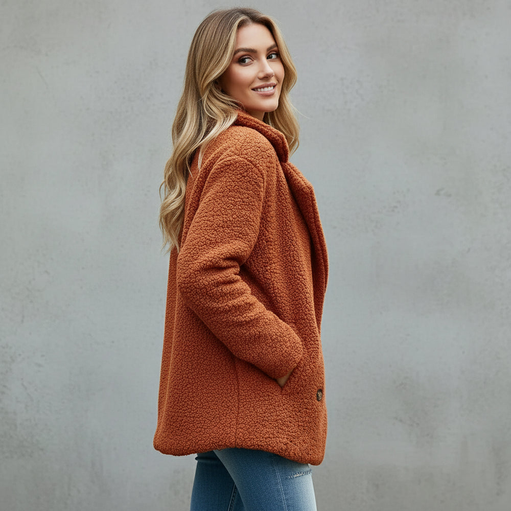 Lässige Damen Fleecejacke | Oversize | Herbst