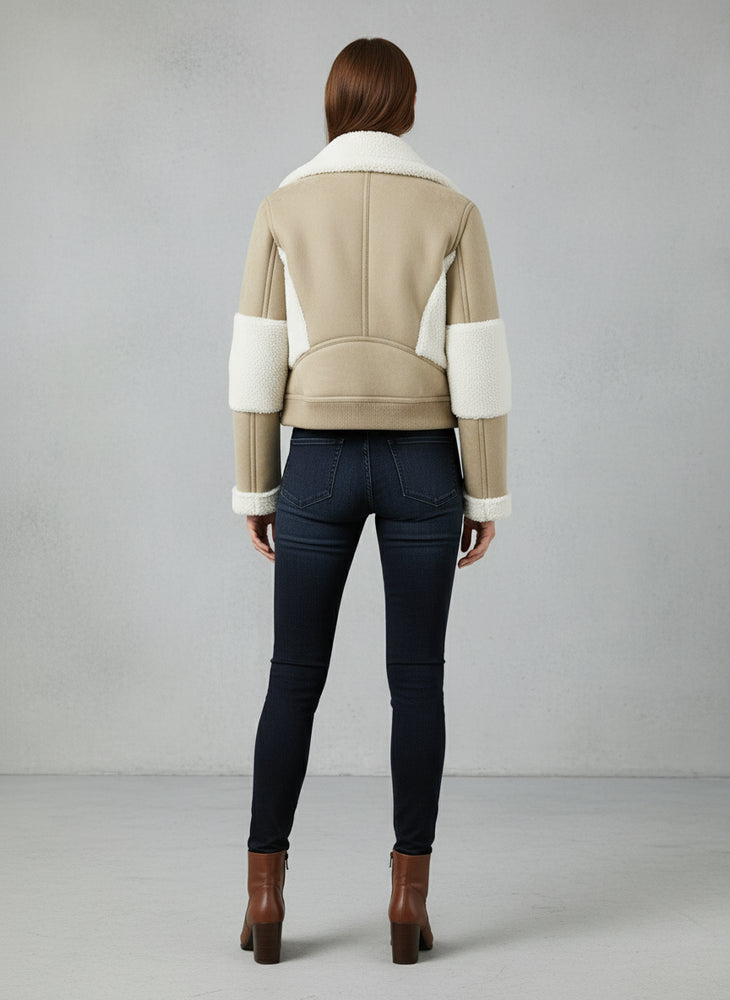 Warmer Damen Lammfellimitat Mantel | Winter