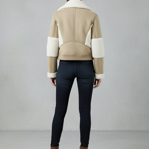 Warmer Damen Lammfellimitat Mantel | Winter