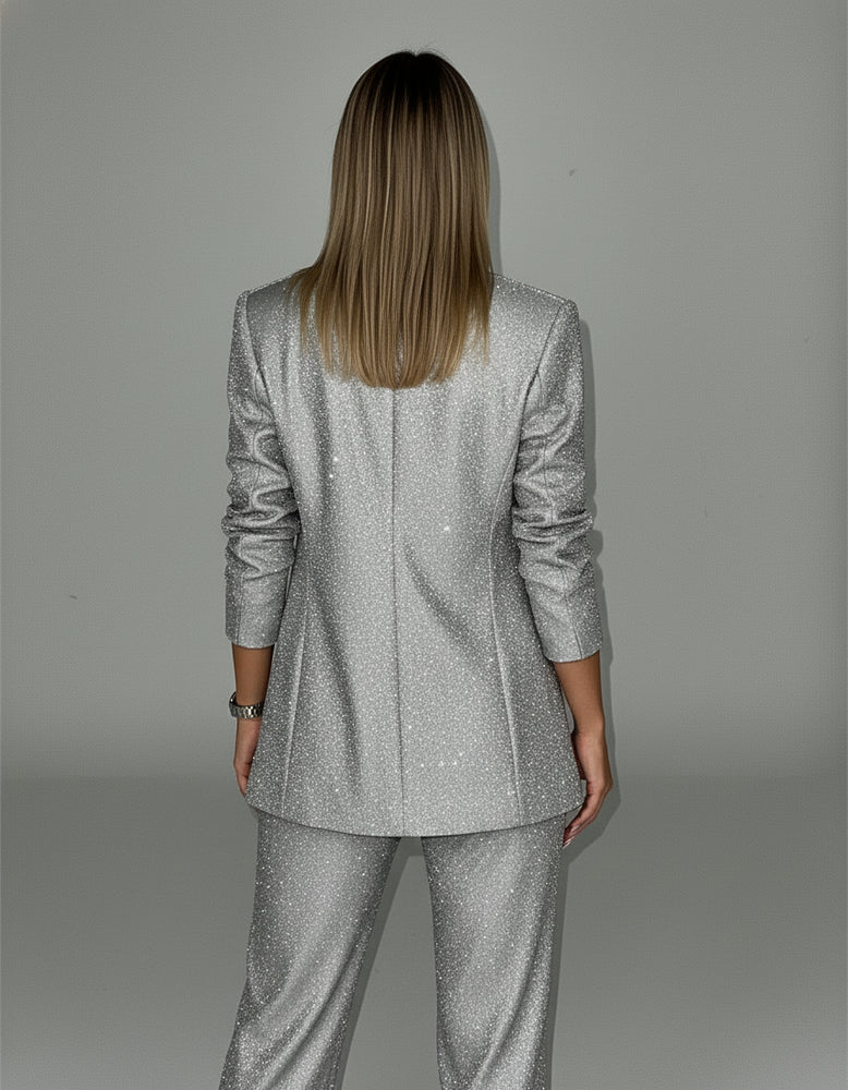 Silvester Outfit Damen | Pailletten Dreiteiler | Glitzer Set | Festlicher Look für Neujahr