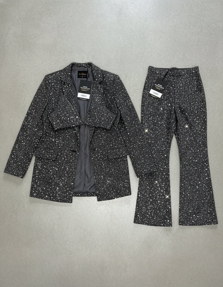 Silvester Outfit Damen | Pailletten Dreiteiler | Glitzer Set | Festlicher Look für Neujahr