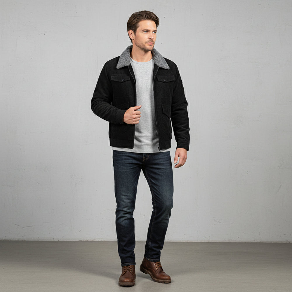 Lässige, warme Cordjacke für Herren | Winter