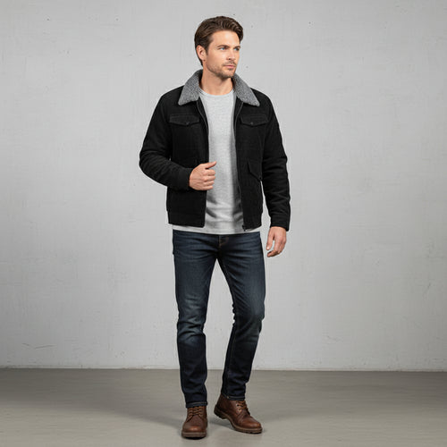 Lässige, warme Cordjacke für Herren | Winter