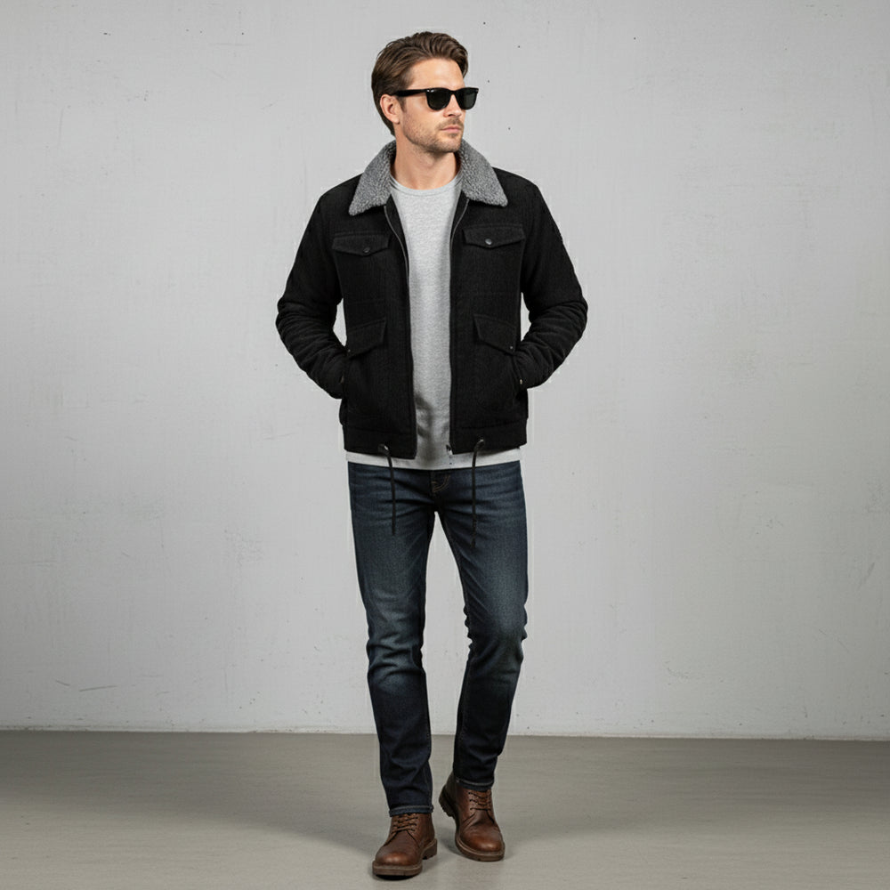 Lässige, warme Cordjacke für Herren | Winter