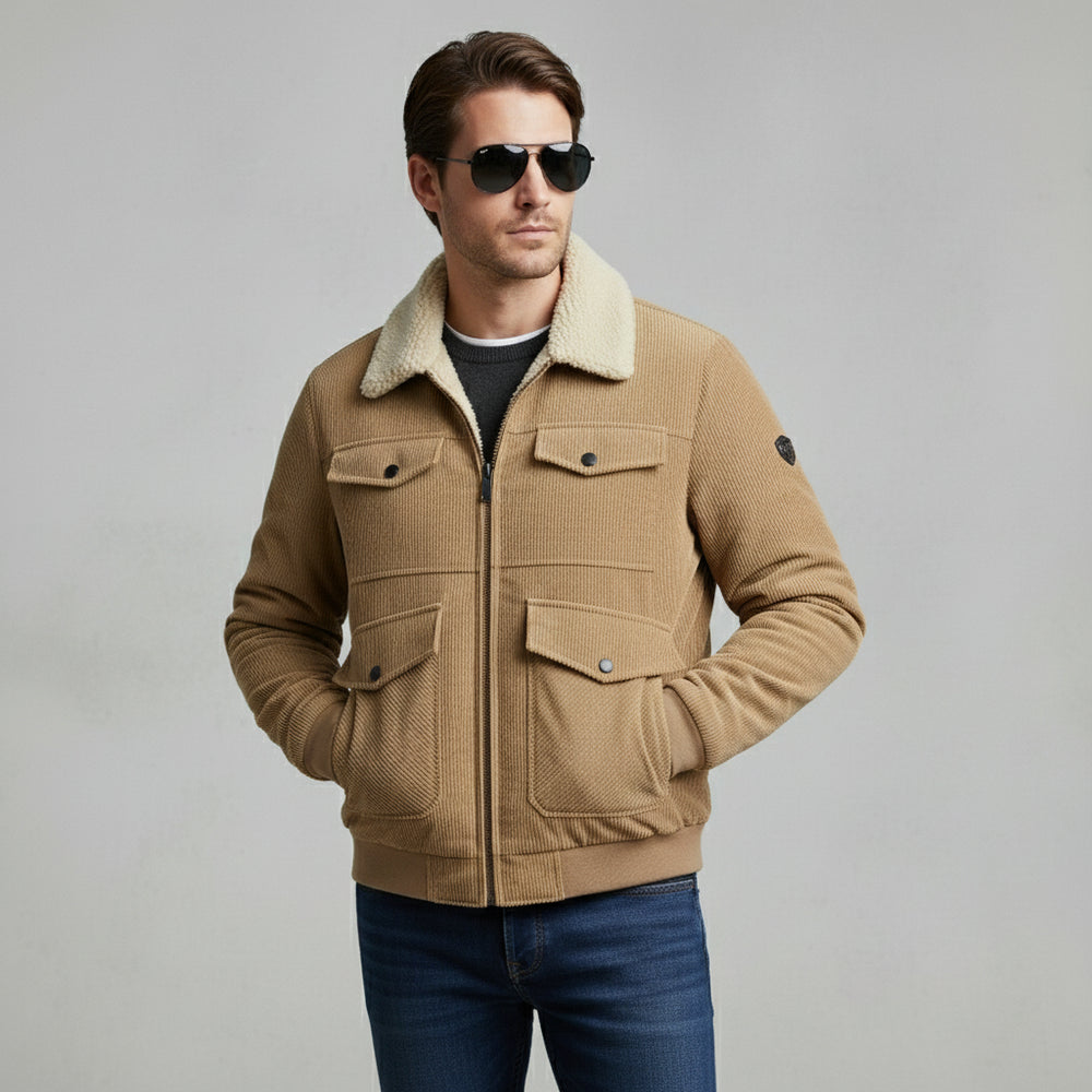 Lässige, warme Cordjacke für Herren | Winter