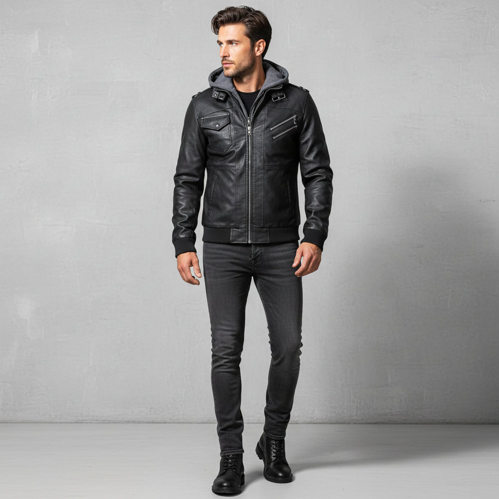 Herren Biker Lederjacke | Winter Warm