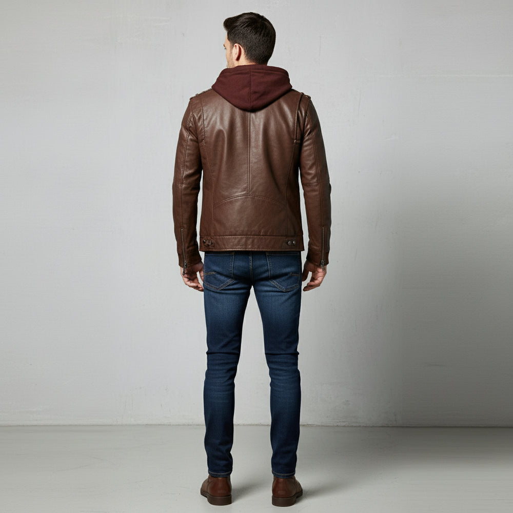 Herren Biker Lederjacke | Winter Warm