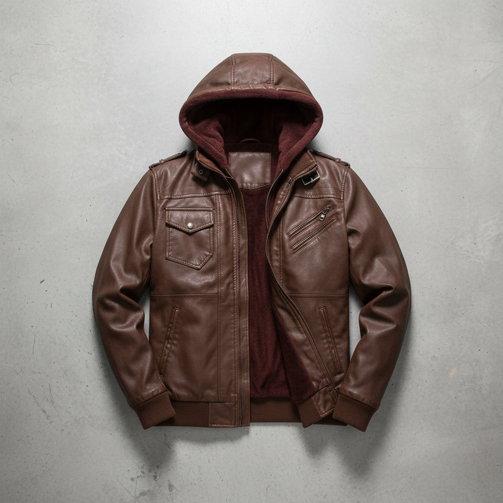 Herren Biker Lederjacke | Winter Warm