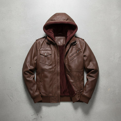 Herren Biker Lederjacke | Winter Warm