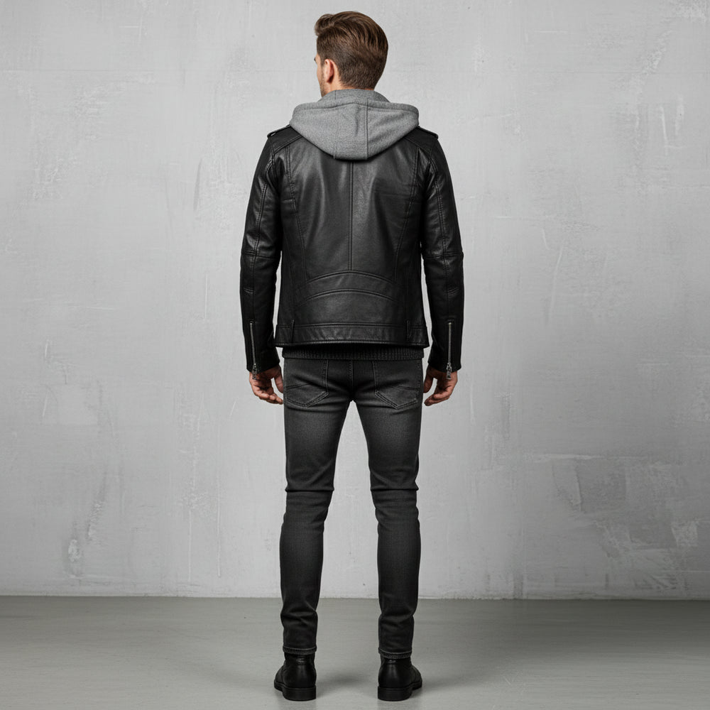 Herren Biker Lederjacke | Winter Warm