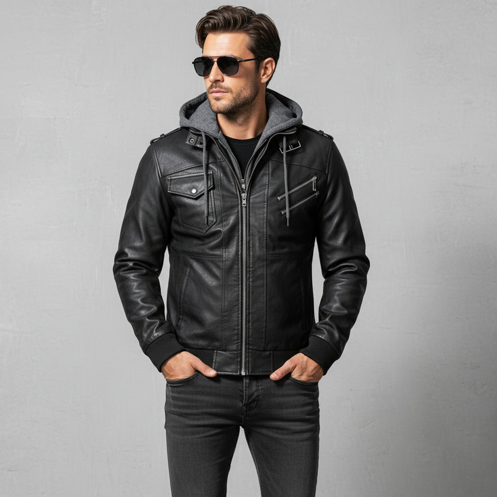 Herren Biker Lederjacke | Winter Warm