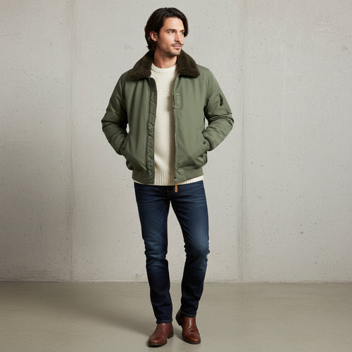 Klassische Herren Bomberjacke | Warm | Winter