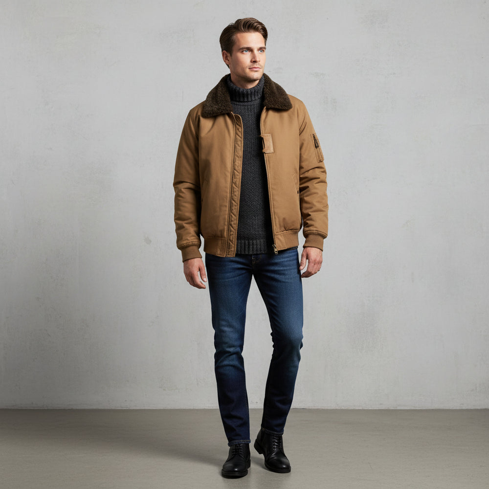 Klassische Herren Bomberjacke | Warm | Winter