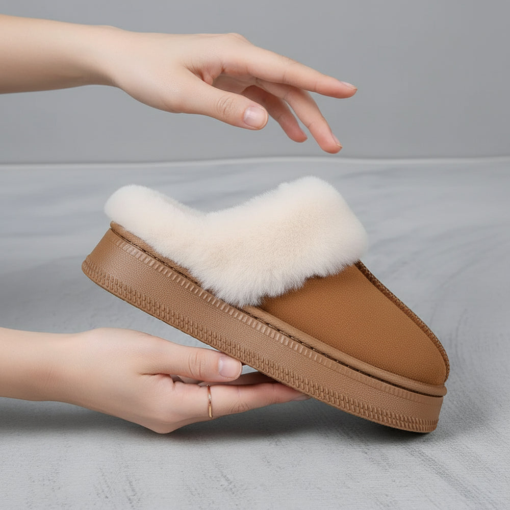 Kuschelige Damen Plateau Hausschuhe | Winter