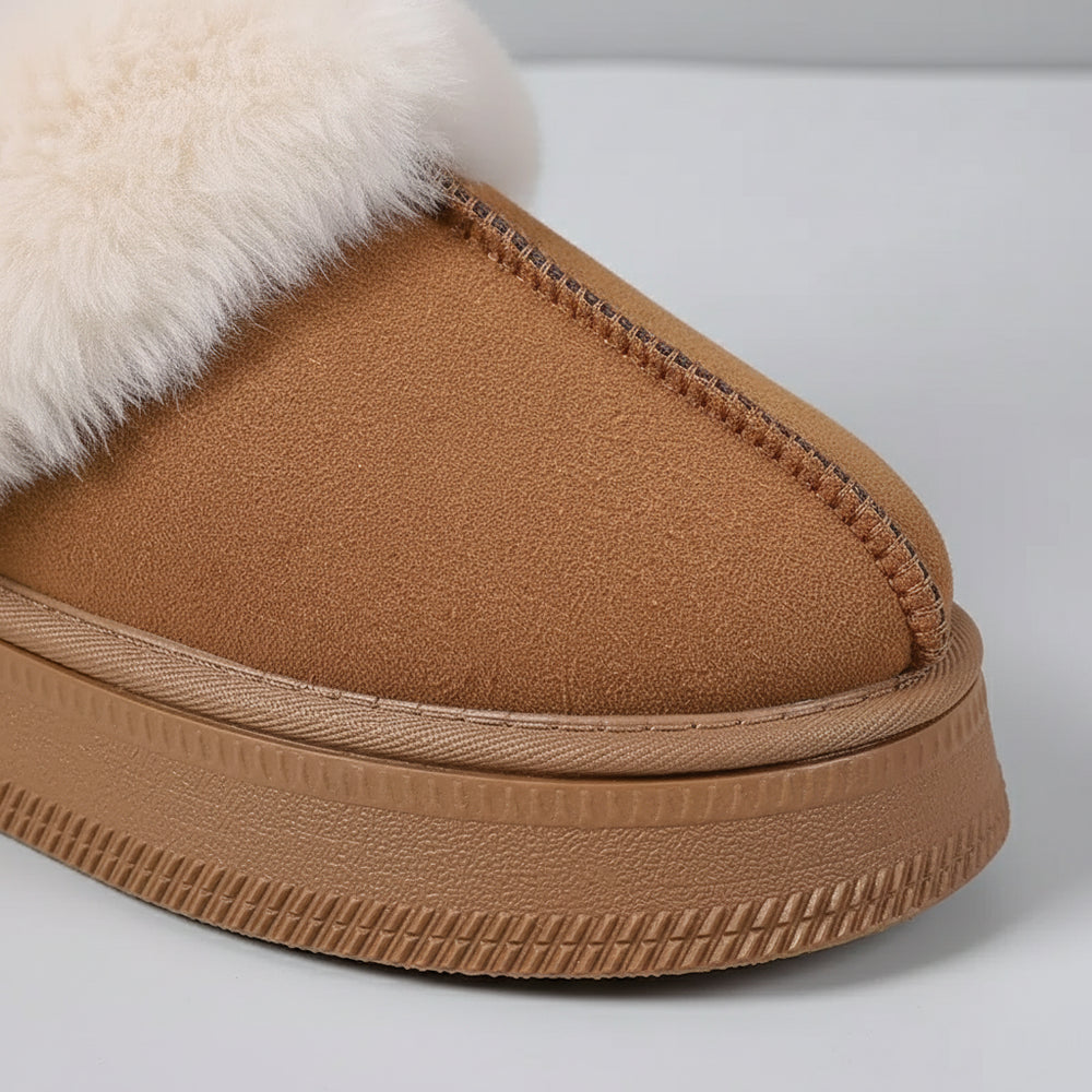 Kuschelige Damen Plateau Hausschuhe | Winter
