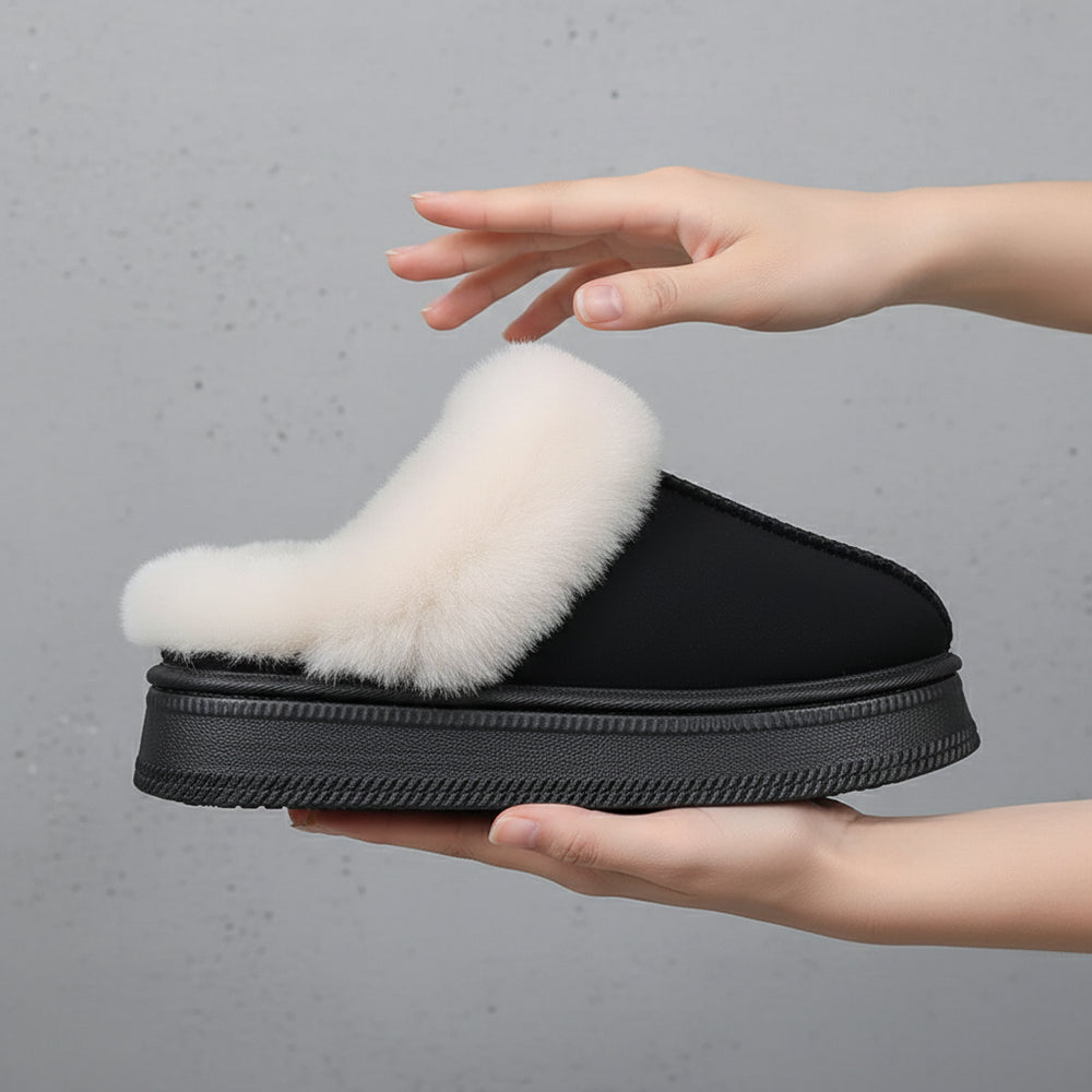 Kuschelige Damen Plateau Hausschuhe | Winter