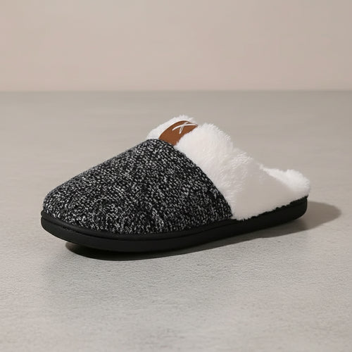 Warme Damen Hausschuhe mit Kunstfell | Winter
