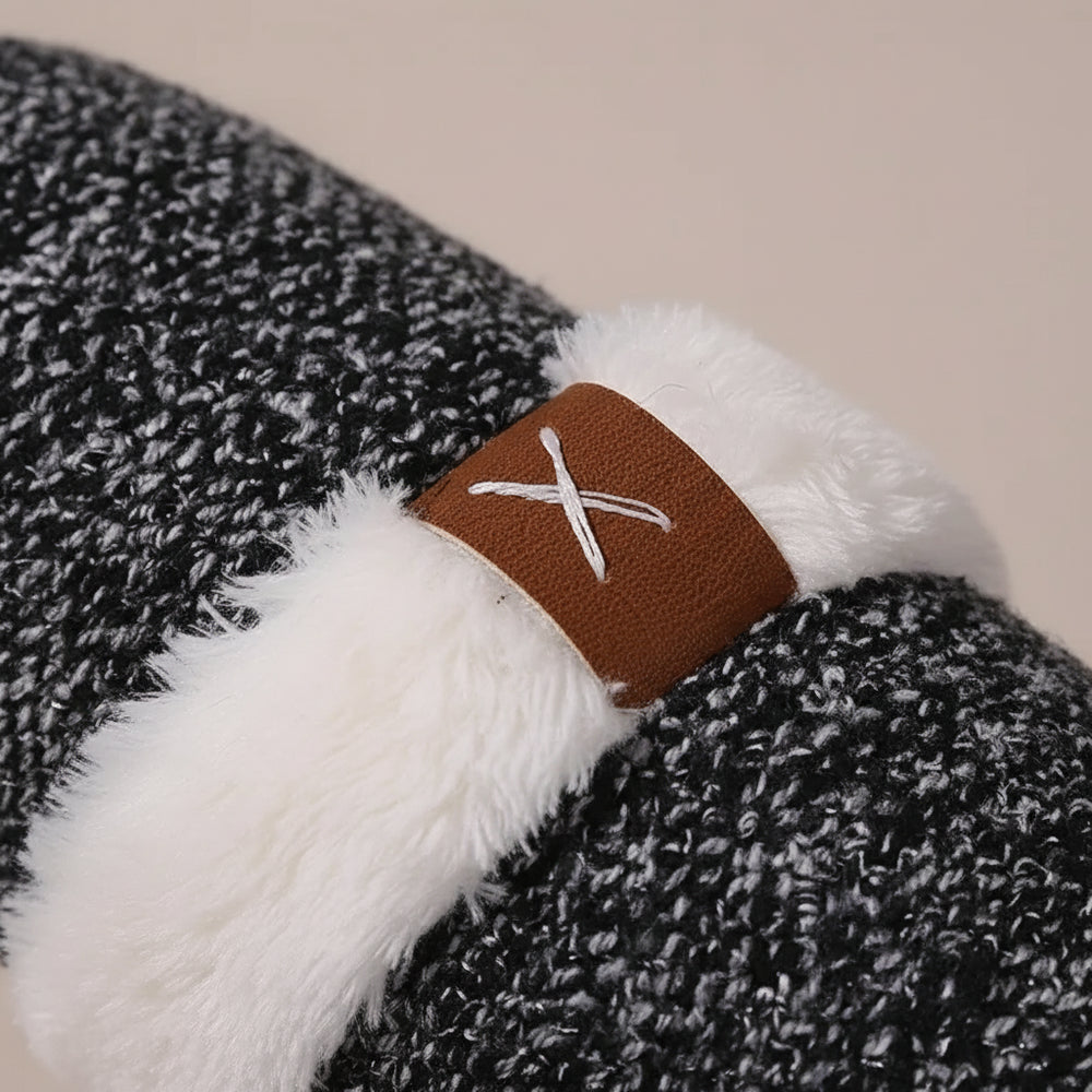 Warme Damen Hausschuhe mit Kunstfell | Winter