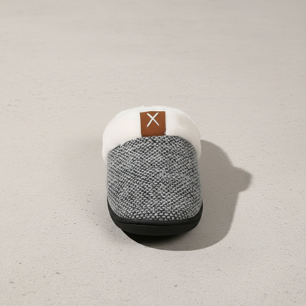 Warme Damen Hausschuhe mit Kunstfell | Winter