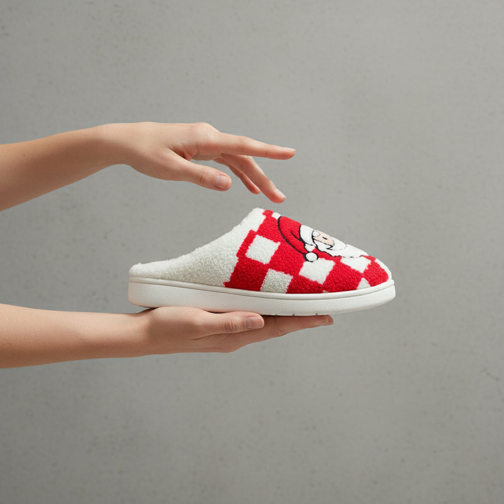 Weihnachtliche Damen Hausschuhe | Plüsch | Warm