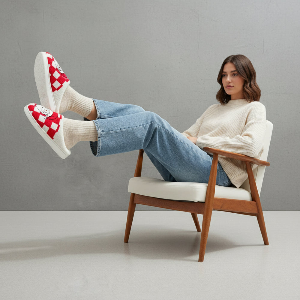 Weihnachtliche Damen Hausschuhe | Plüsch | Warm