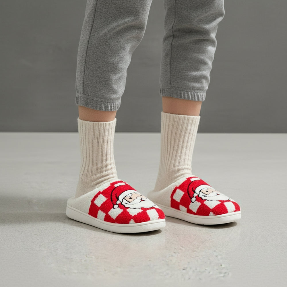 Weihnachtliche Damen Hausschuhe | Plüsch | Warm