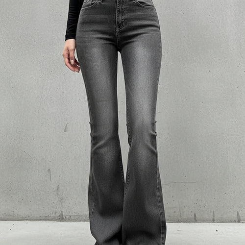 Damen High Waist Schlagjeans | Stretch