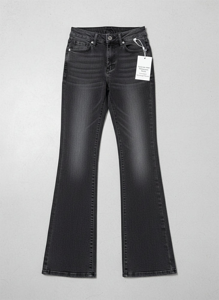 Damen High Waist Schlagjeans | Stretch