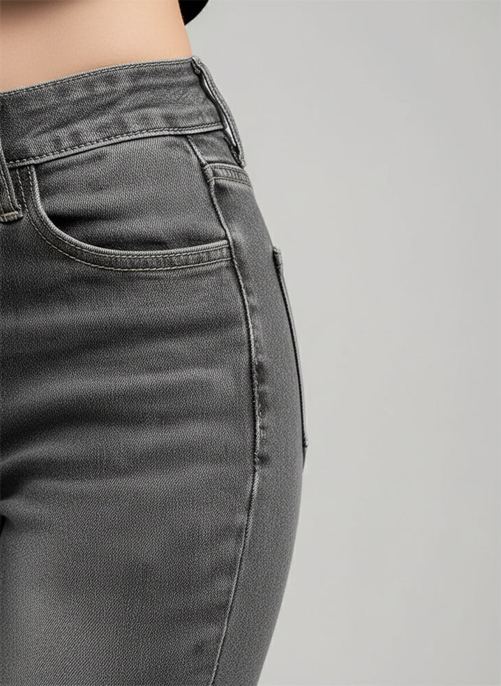 Damen High Waist Schlagjeans | Stretch