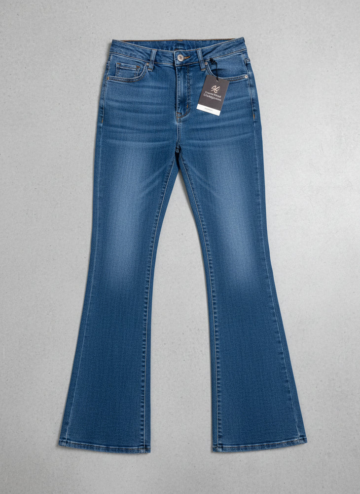 Damen High Waist Schlagjeans | Stretch